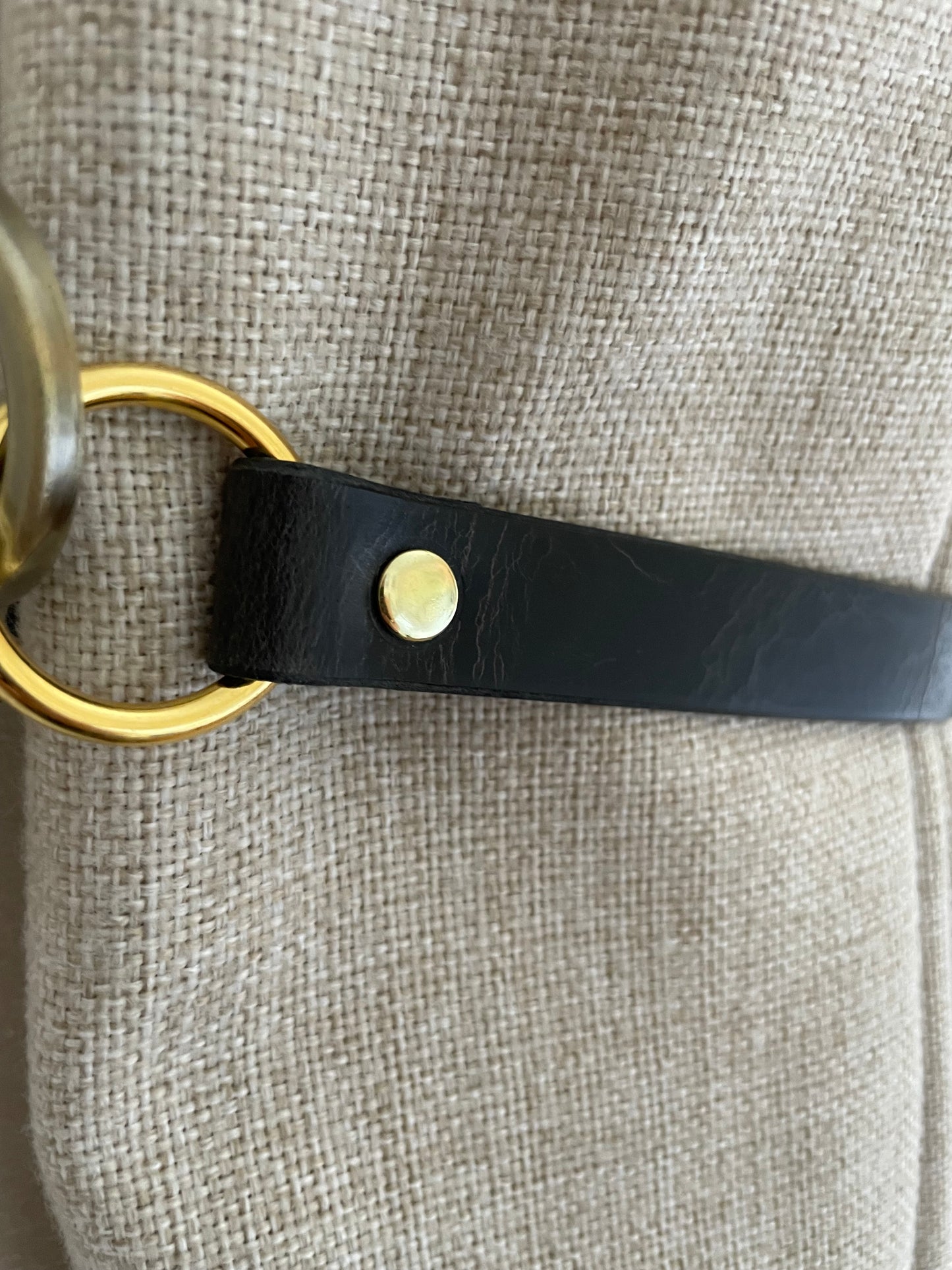 Leather Curtain Tie Backs - Antique Black