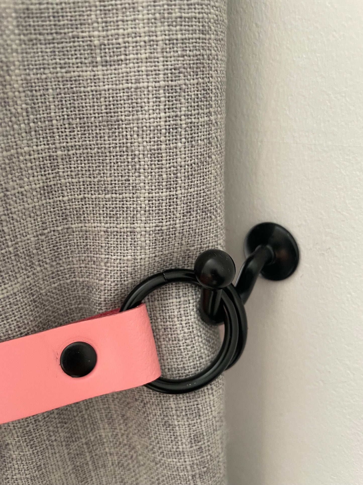 Leather Curtain Tie Backs - Barbie Pink