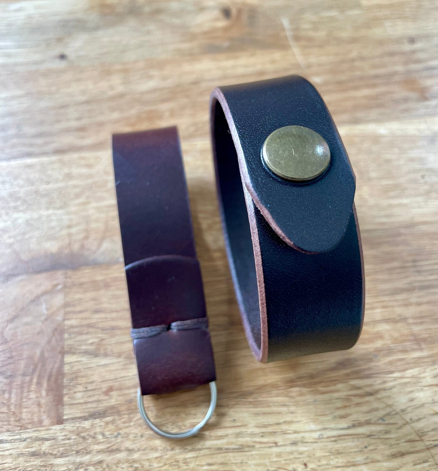 Leather Bracelet and Keyring Gift Set
