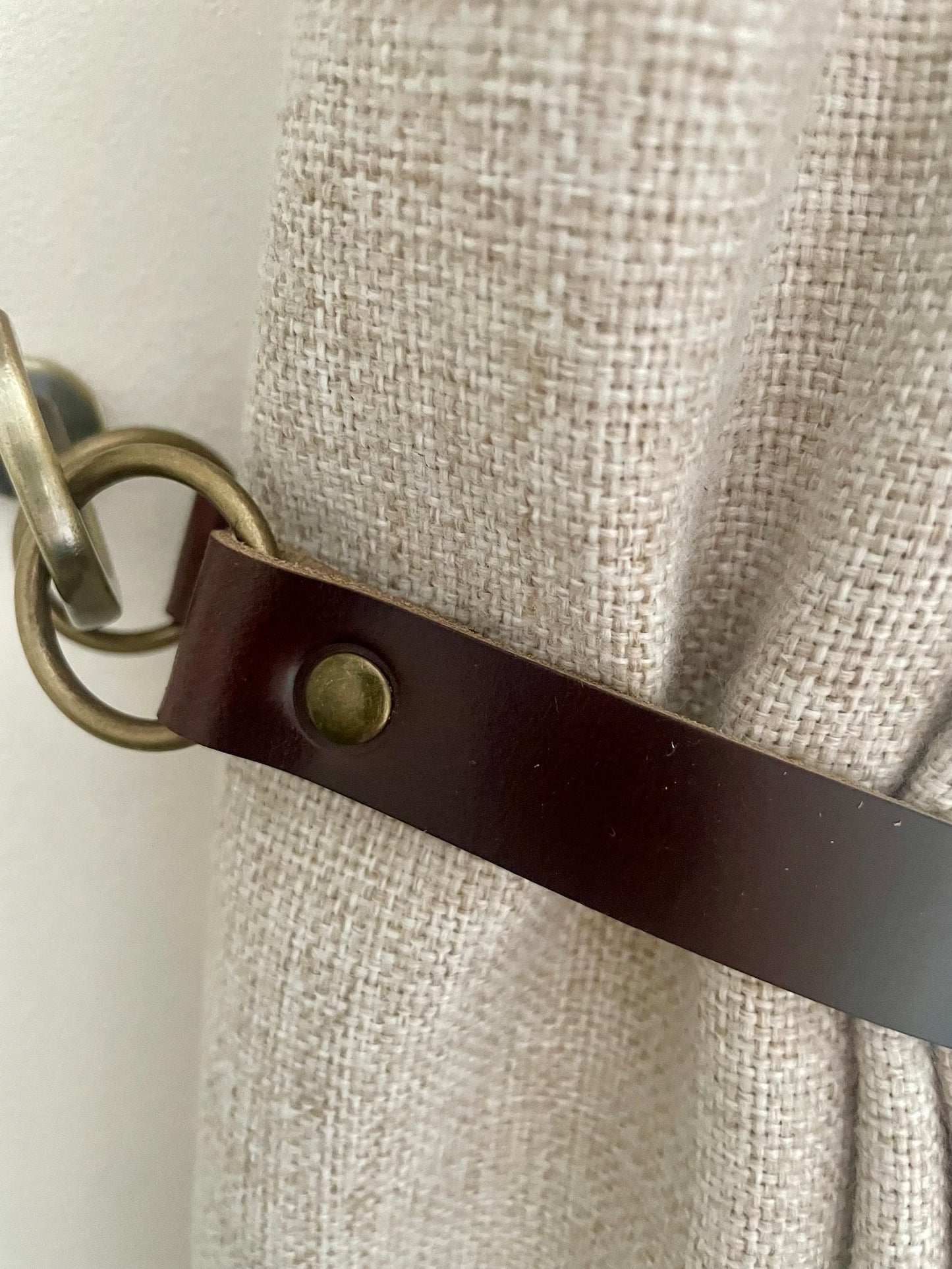 Leather Curtain Tie Backs - Brown