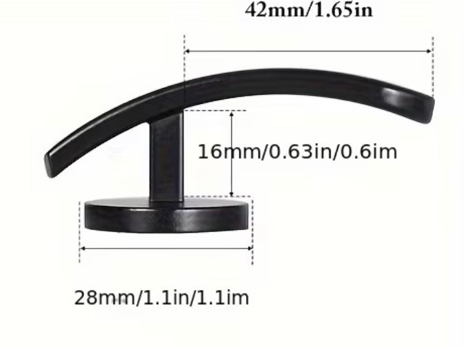 Black Metal curtain tie back hooks x 2