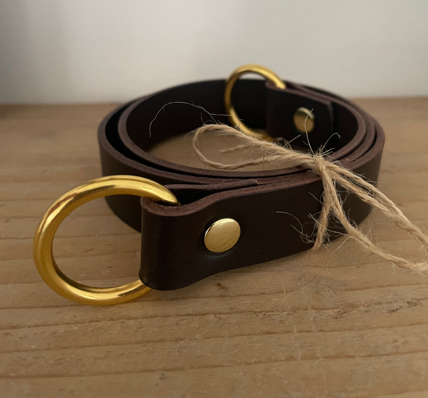 Leather Curtain Tie Backs - Brown