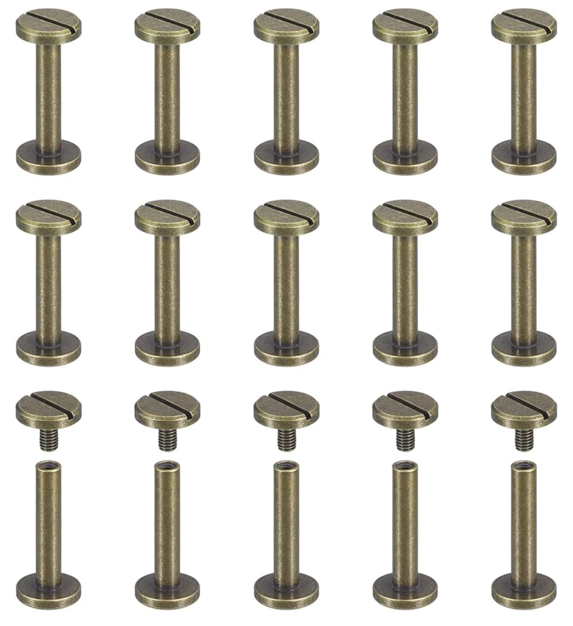 Antique Brass 20x10mm Flat Head Screw for Drawers and Cabinets