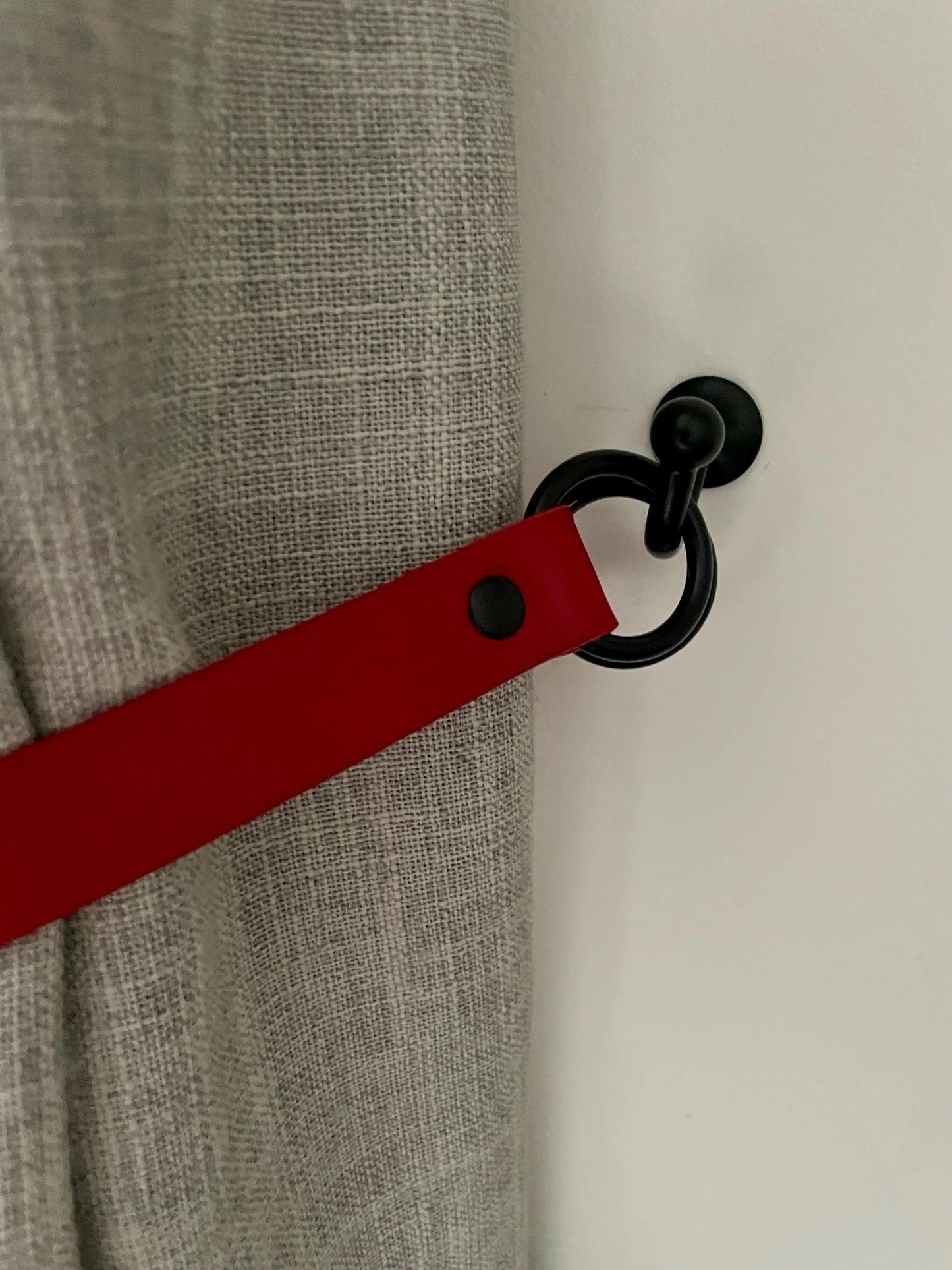 Leather Curtain Tie Back - Red