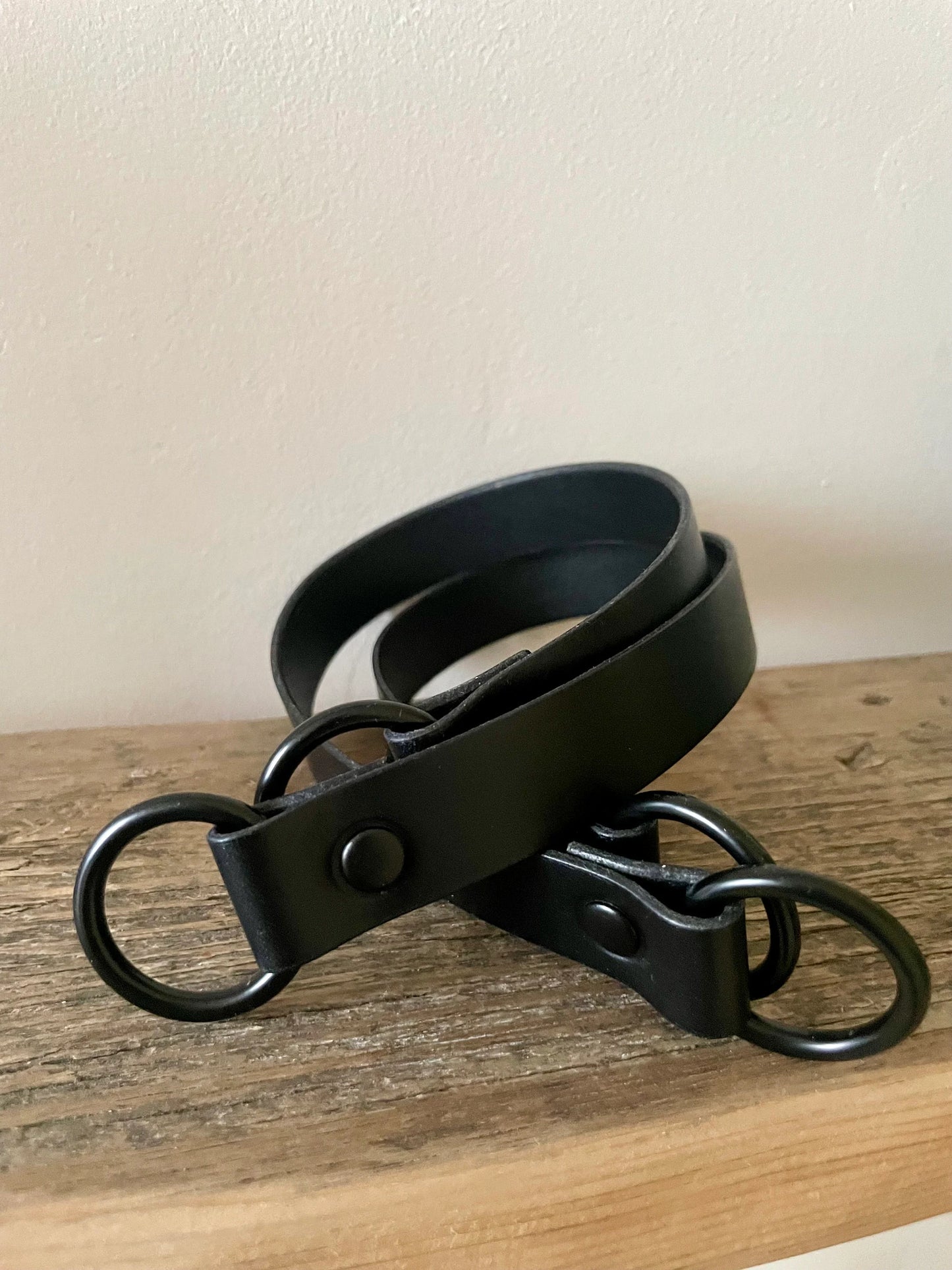 Leather Curtain Tie Back - Black