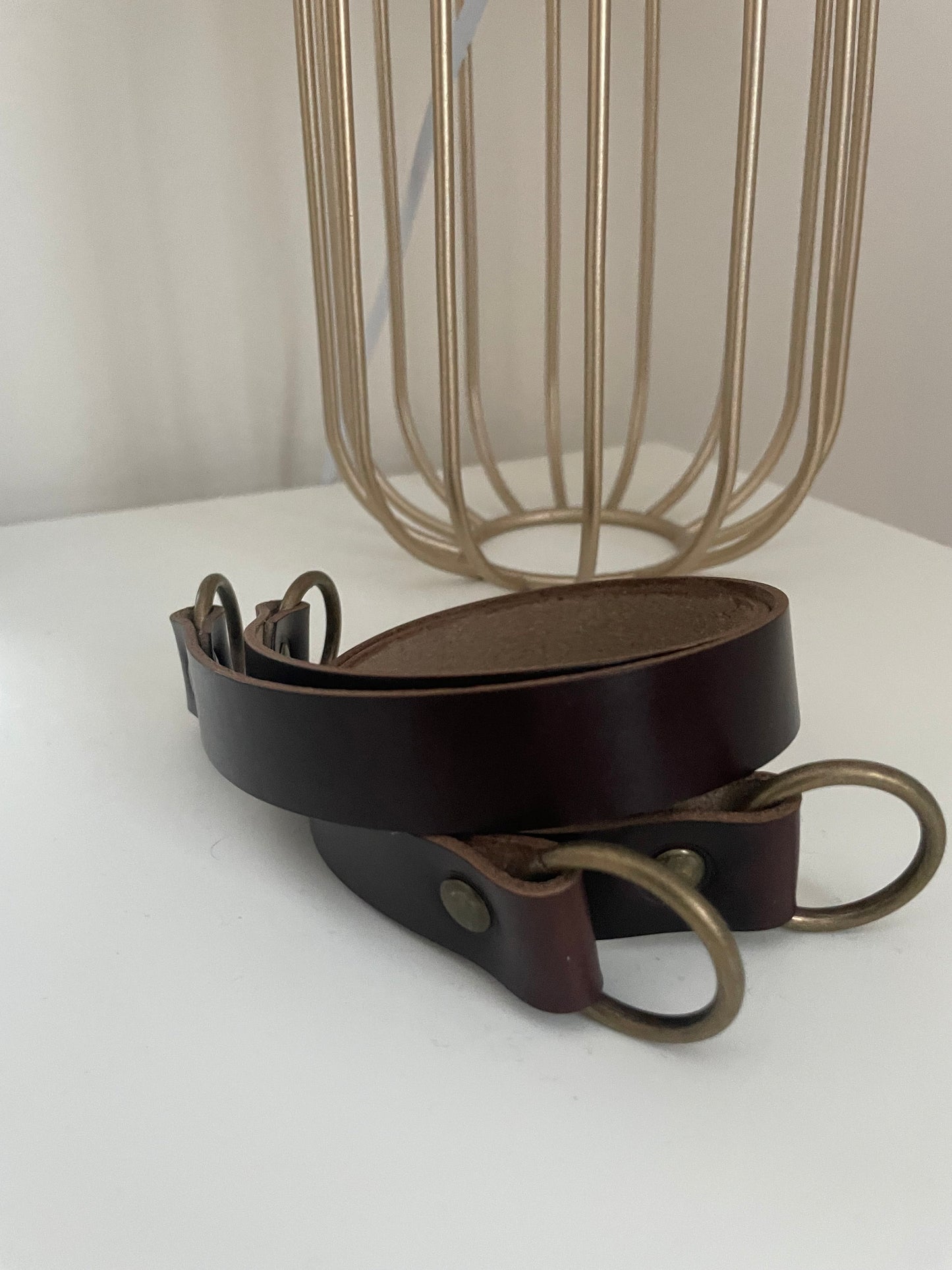 Leather Curtain Tie Backs - Brown