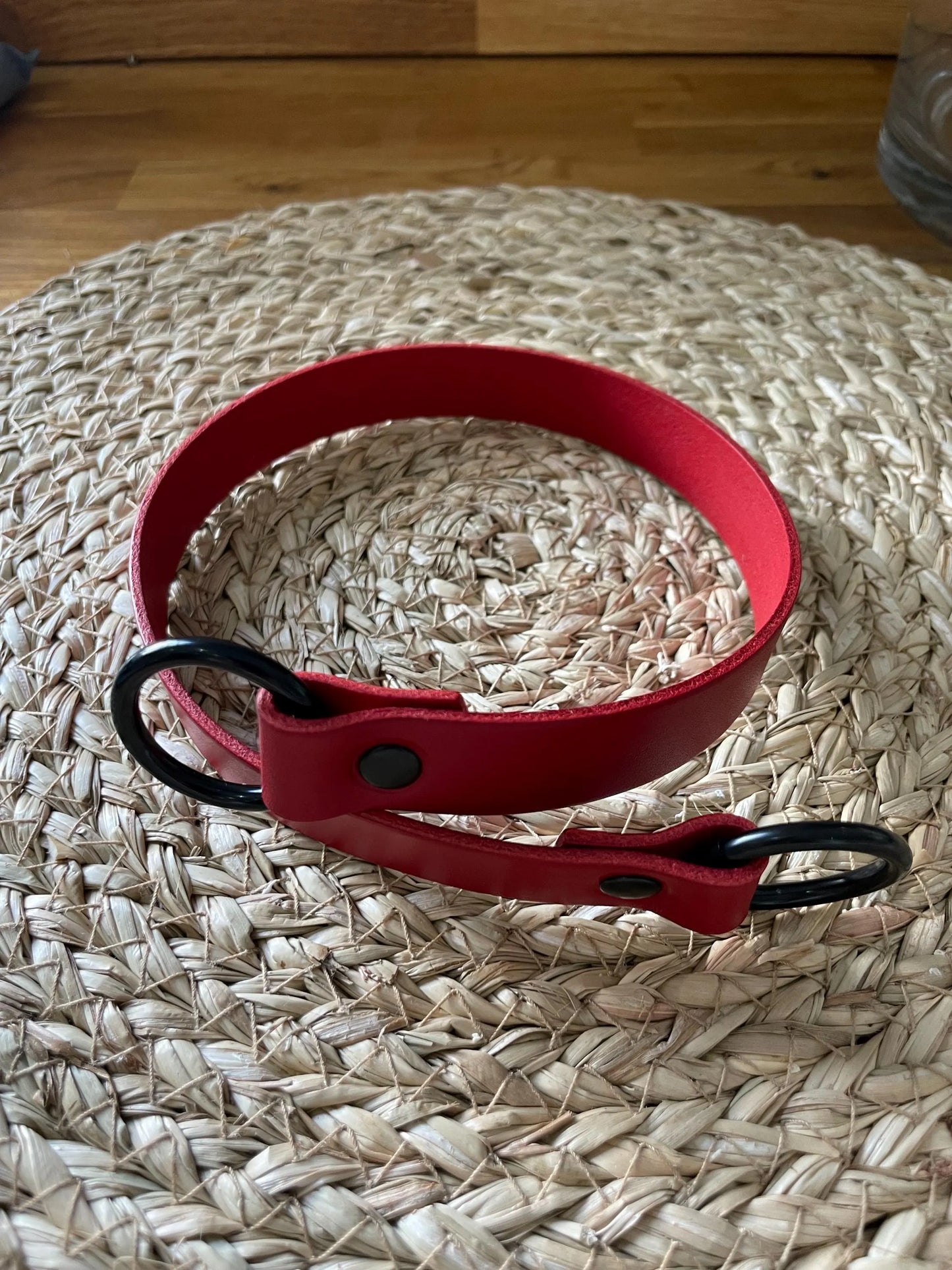 Leather Curtain Tie Back - Red