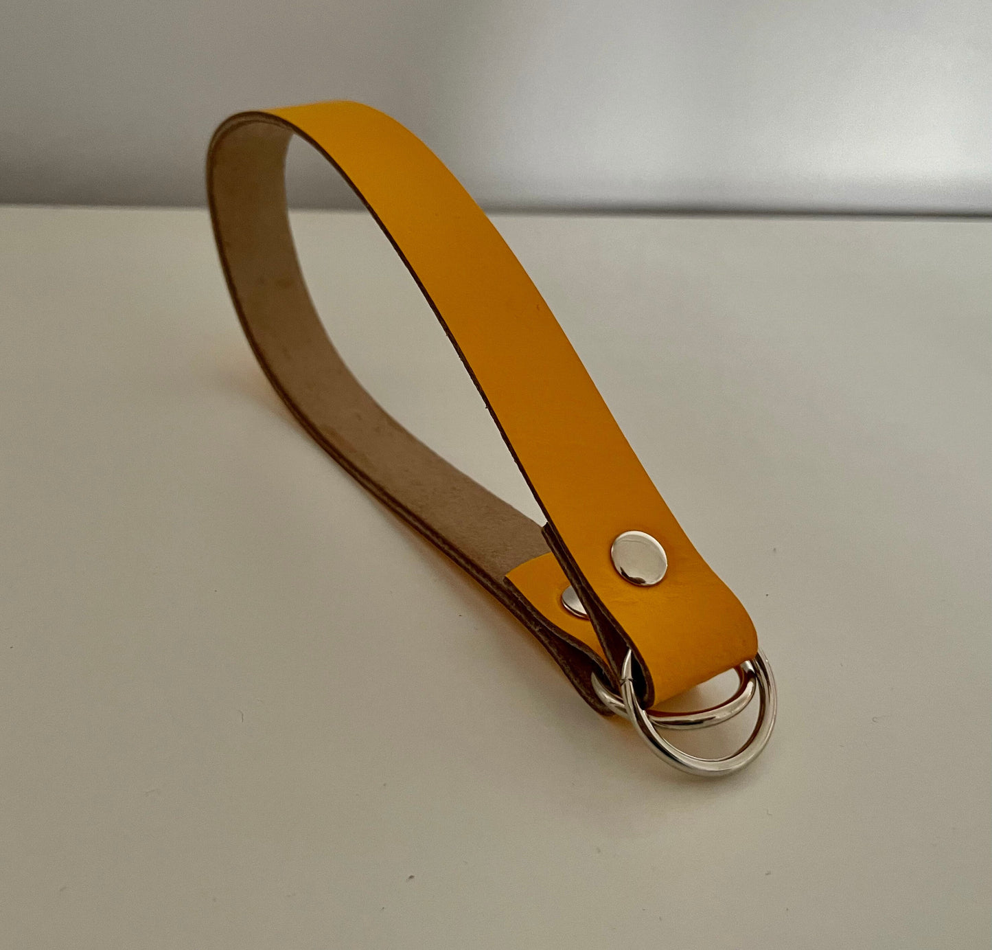 Leather Curtain Tie Backs - Yellow