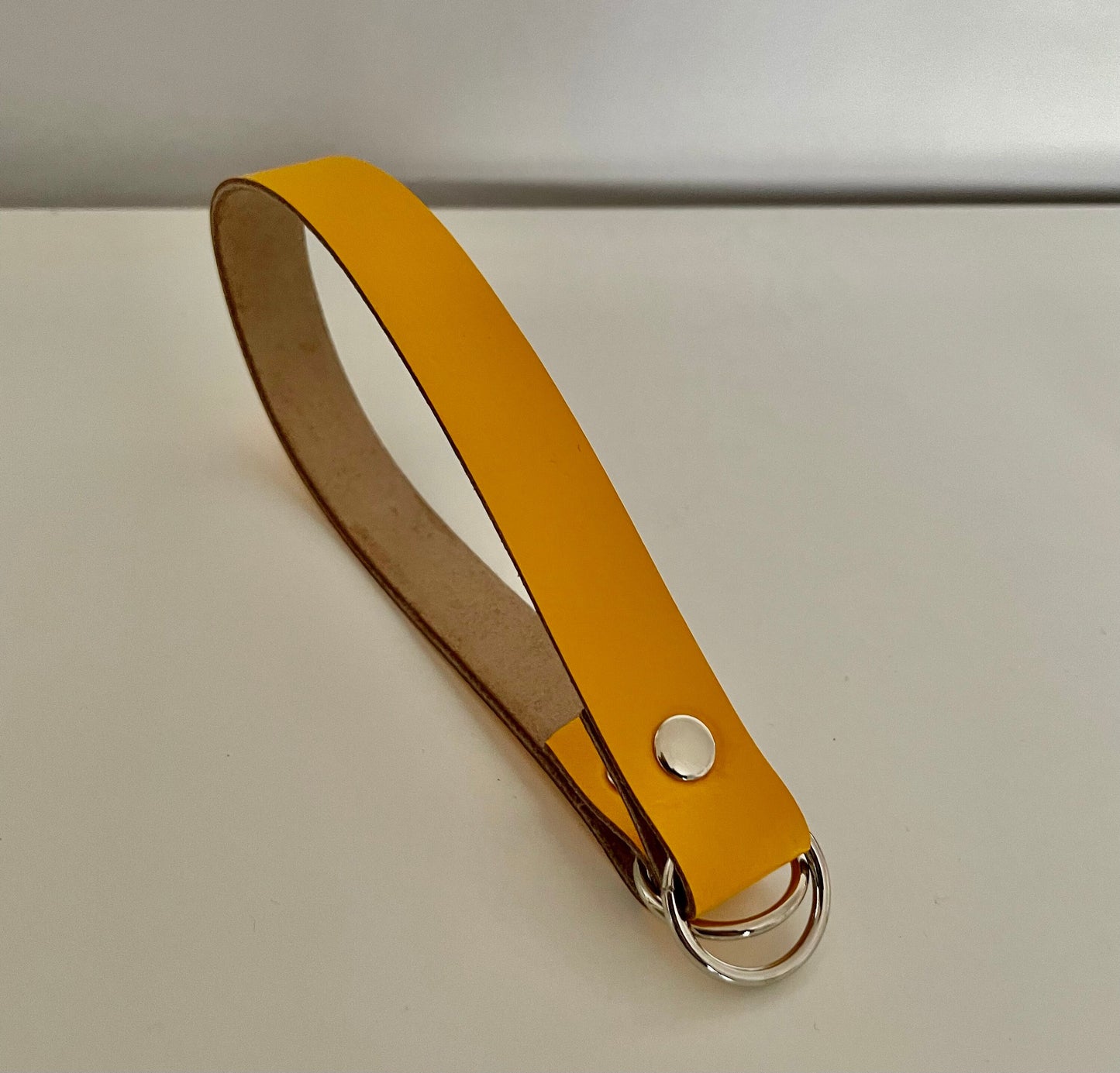 Leather Curtain Tie Backs - Yellow