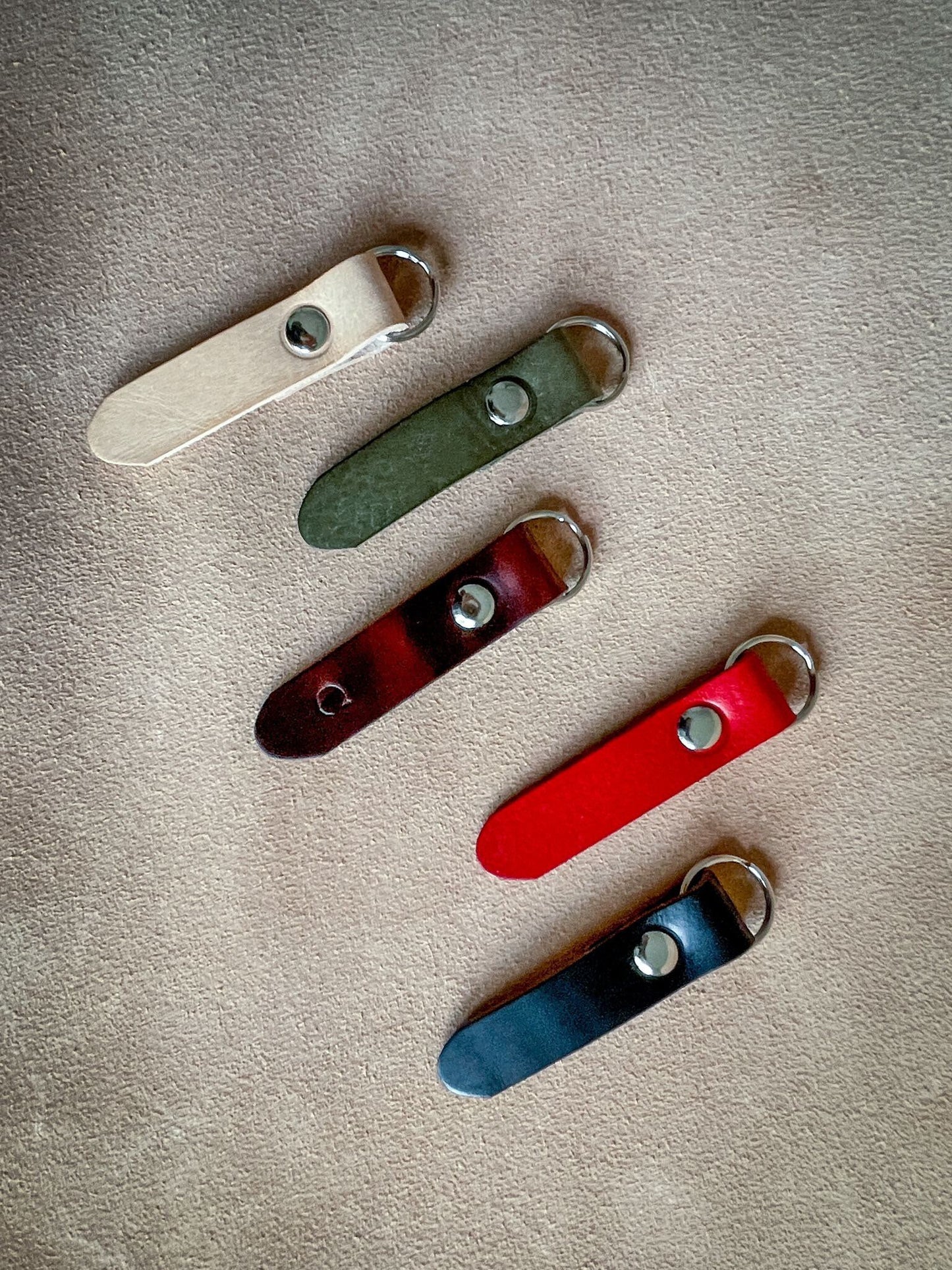 Personalised monogram leather keyring