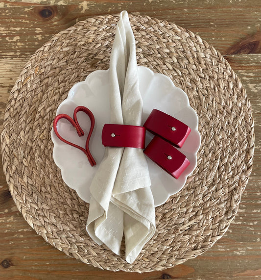Leather Napkin Rings for Wedding Tables: A Timeless Touch with Leather Heart Favours