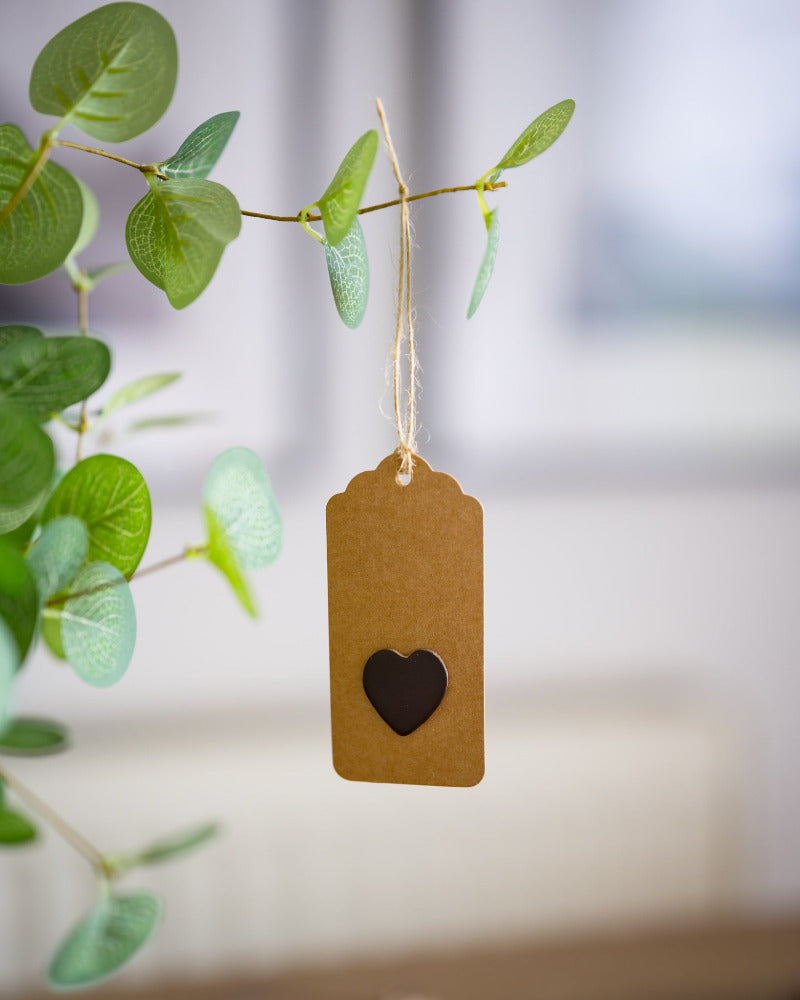 Handmade leather heart gift tag - premium Mother's Day gift idea