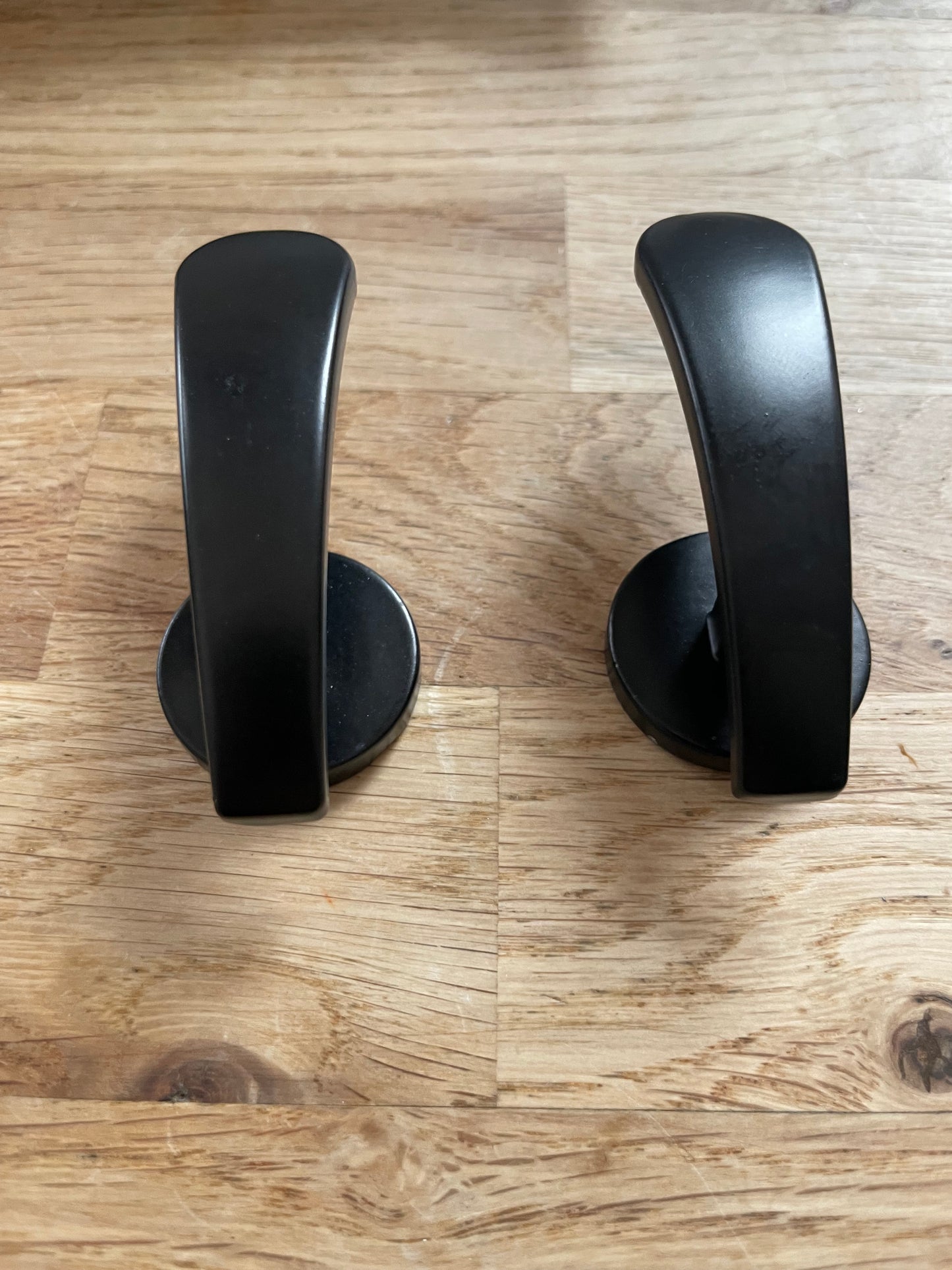 Black Metal curtain tie back hooks x 2