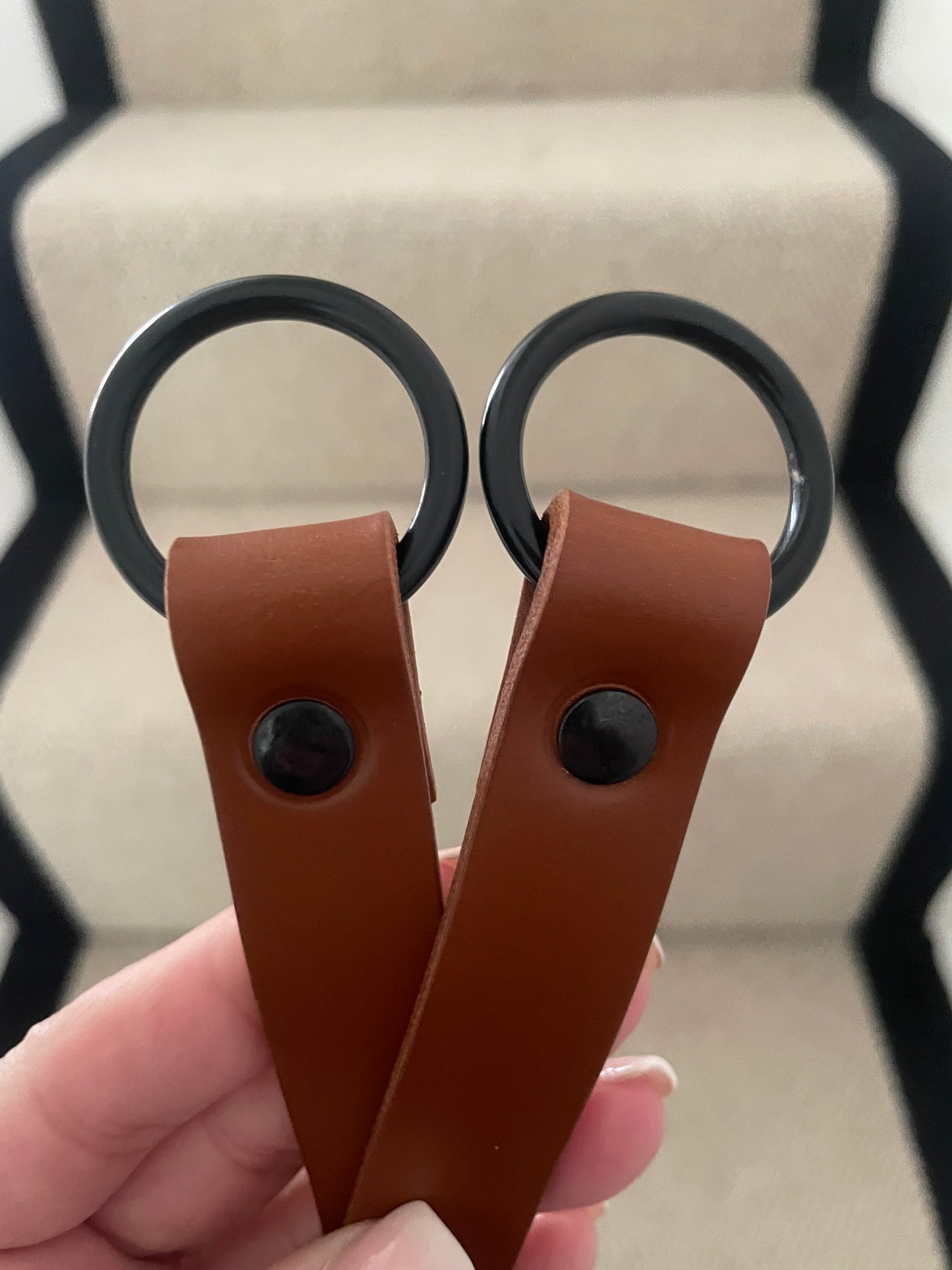 Leather Curtain Tie Back - Saddle Tan