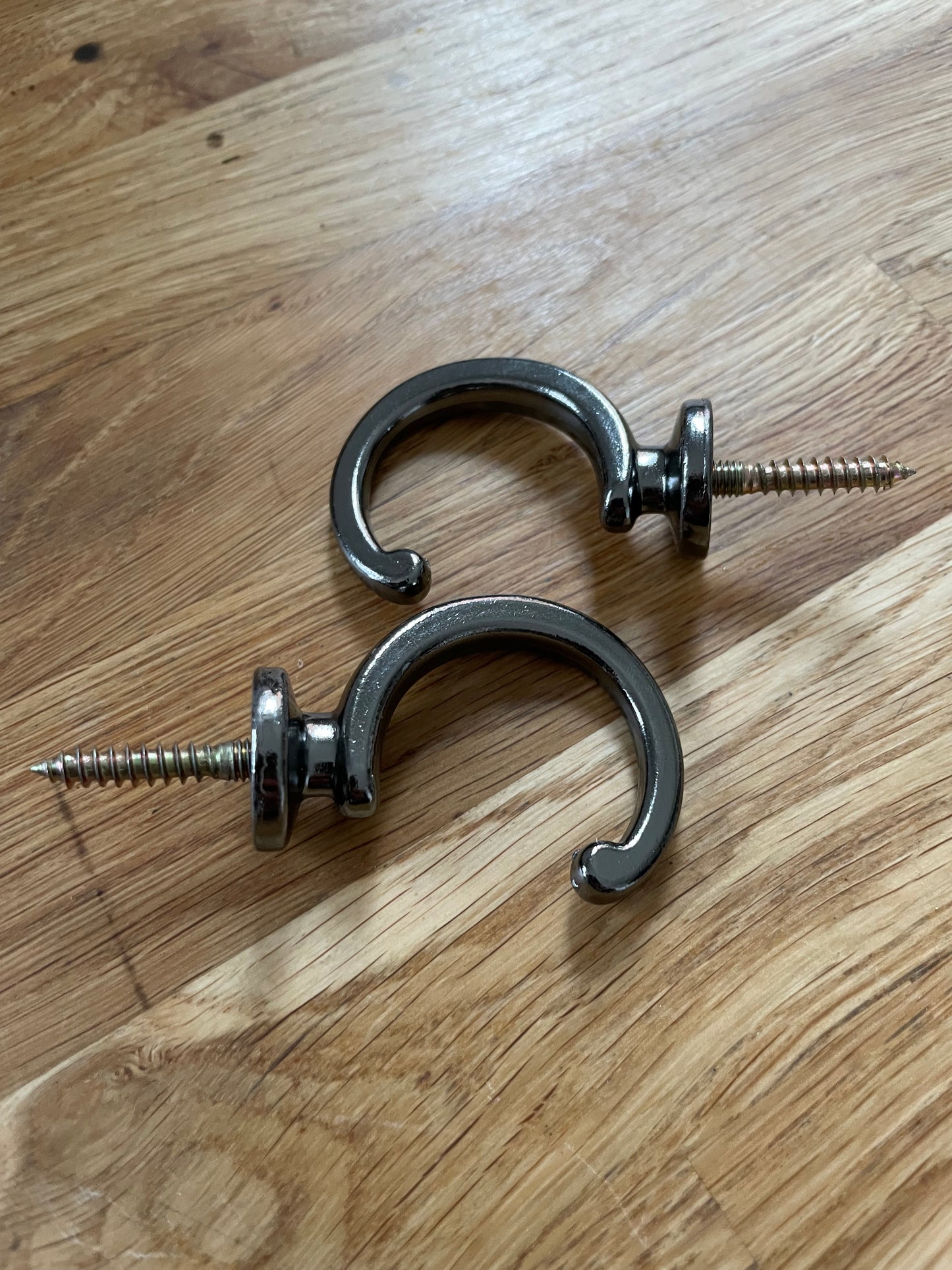Gunmetal Black curtain tie back hooks x 2