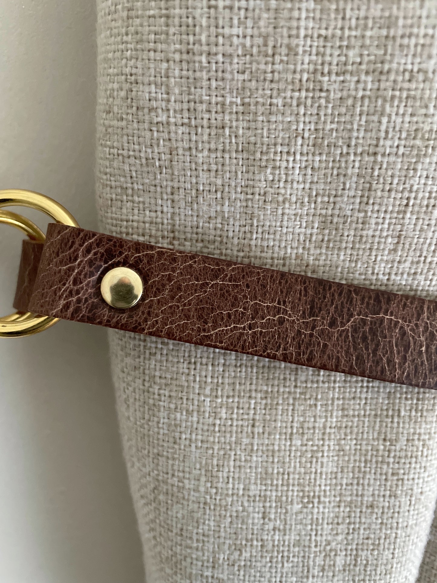 Leather Curtain Tie Backs - Antique Brown