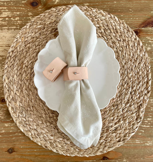 Leather Napkin Rings | Natural