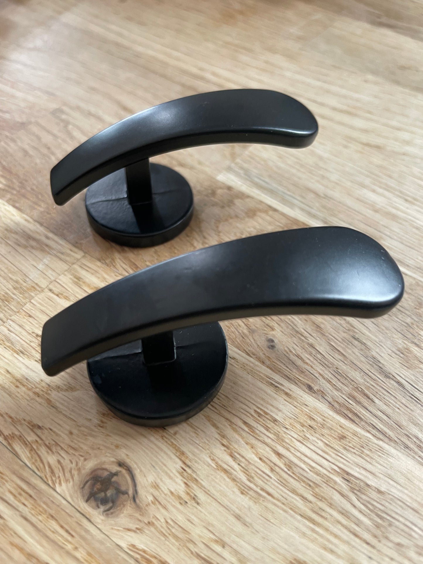 Black Metal curtain tie back hooks x 2