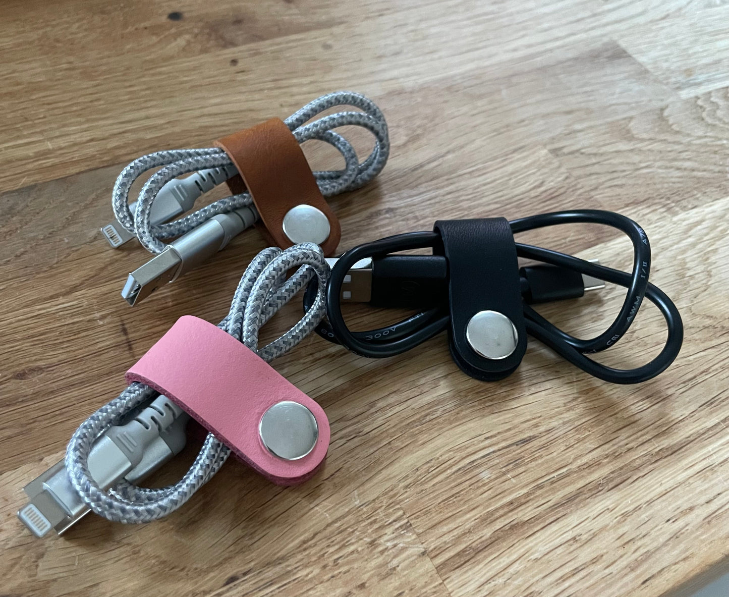 Leather Cable Ties Organiser