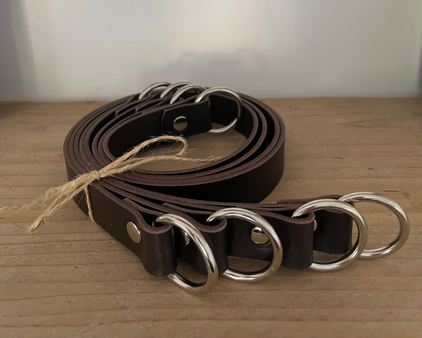 Leather Curtain Tie Backs - Brown