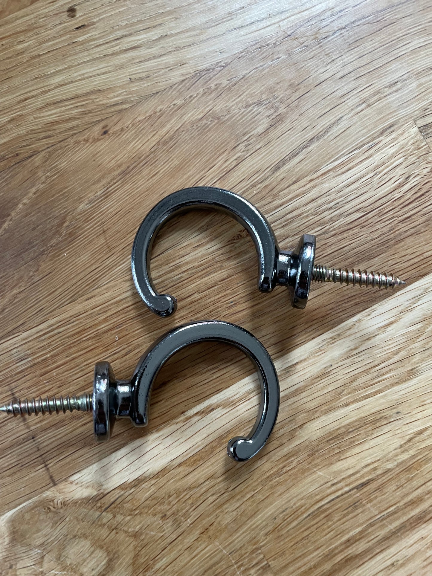 Gunmetal Black curtain tie back hooks x 2