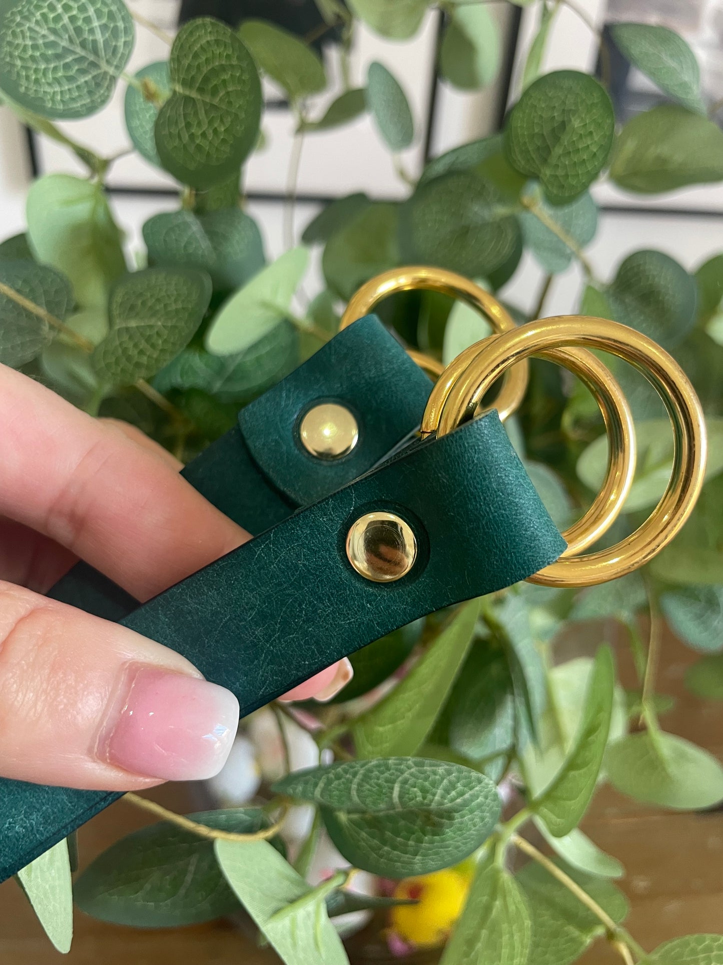 Leather Curtain Tie Backs - Teal