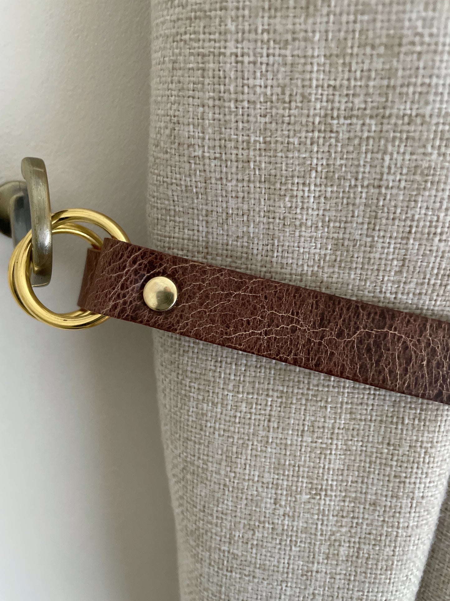Leather Curtain Tie Backs - Antique Brown