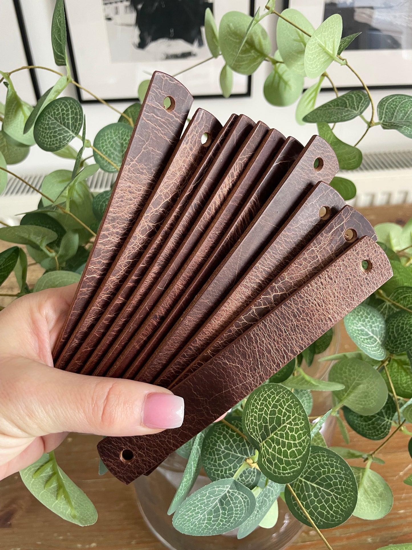Flat Leather Drawer Handles