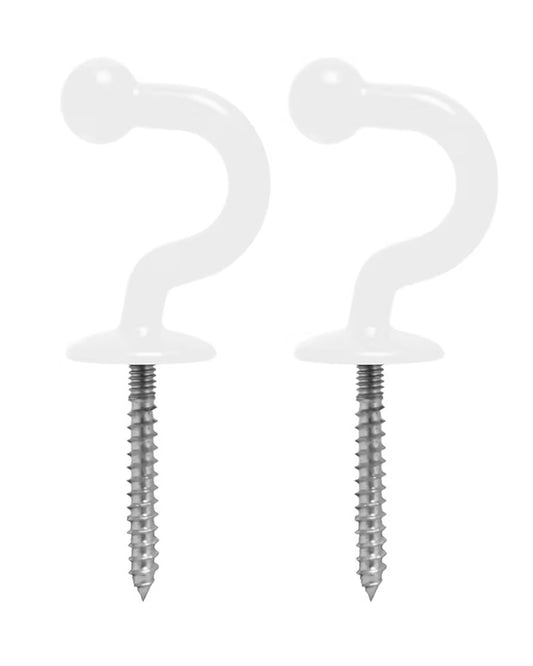 White curtain tie back hooks x 2