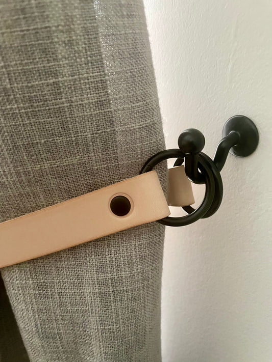 Leather Curtain Tie Back - Natural