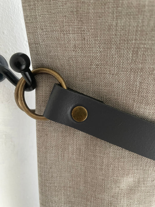 Leather Curtain Tie Backs - Grey