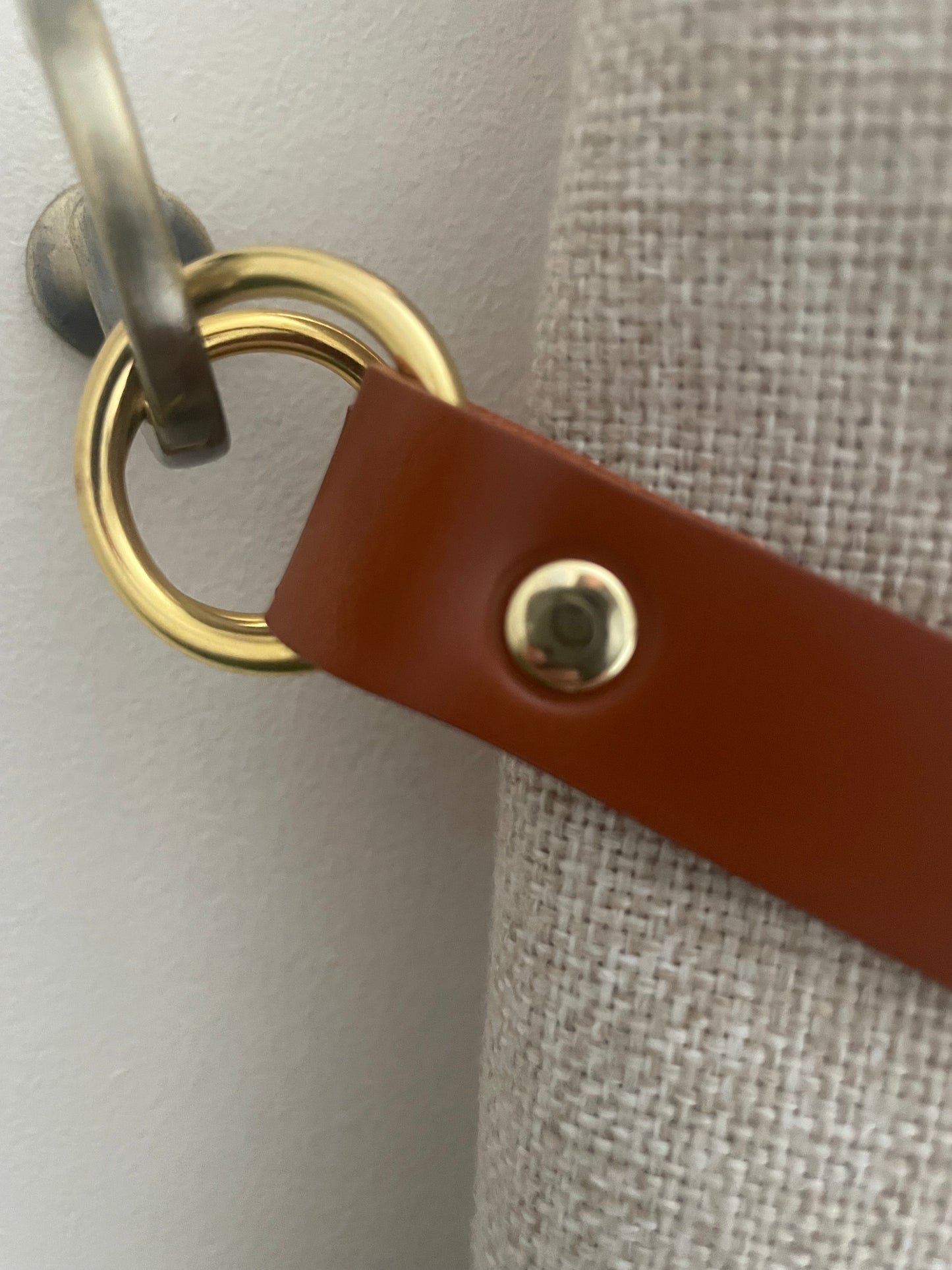 Leather Curtain Tie Back - Saddle Tan