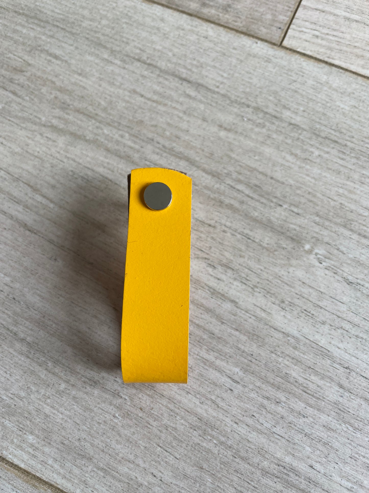 Leather Drawer Pulls - Yellow