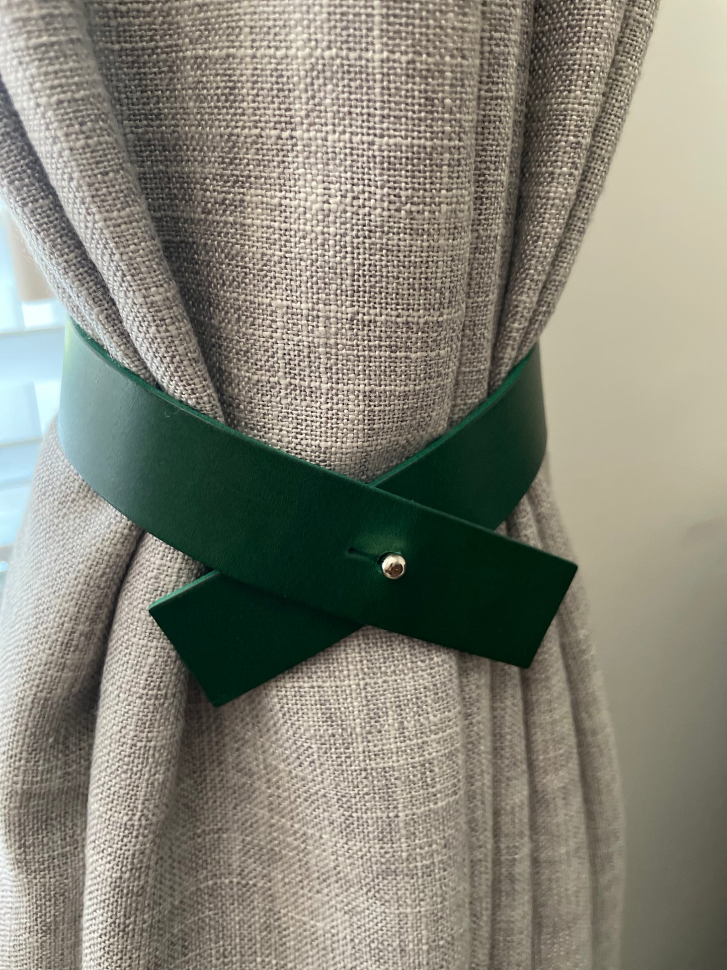 Leather Curtain Tie Back - Criss Cross Design