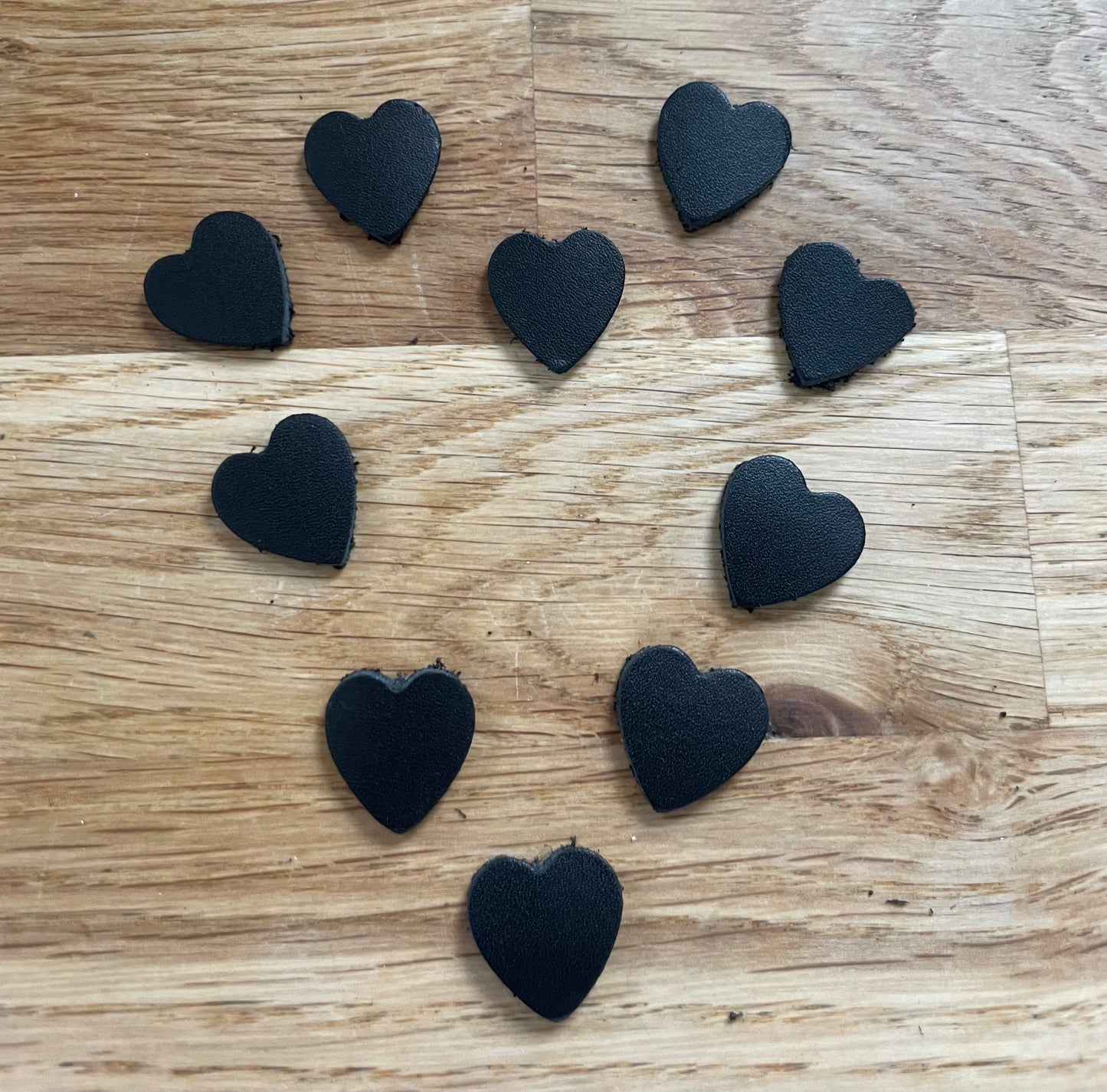 Luxury Black Leather Hearts Shapes Pack of 10