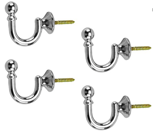Nickel Chrome curtain tie back Hook