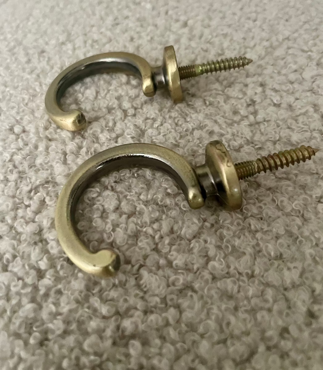 antique brass curtain hook 