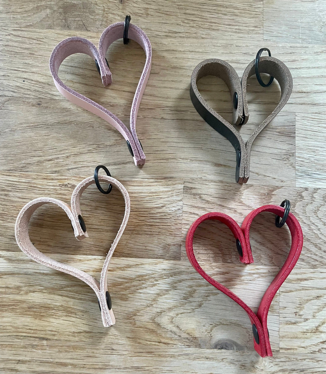 Leather Heart Keyrings