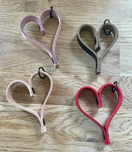 Leather Heart Keyrings