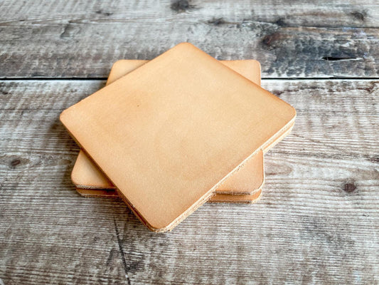 Natural Leather Square Coasters