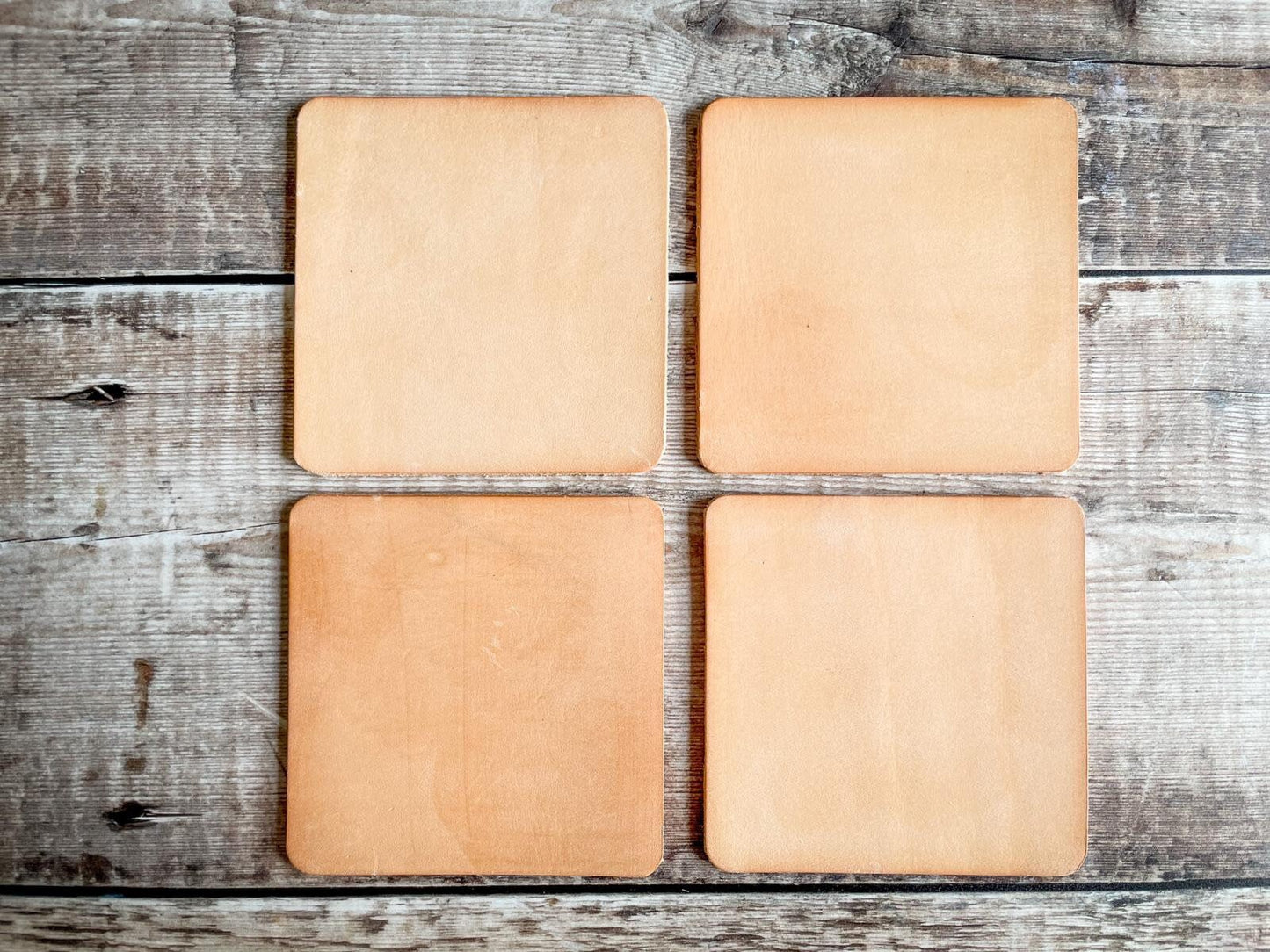 Natural Leather Square Coasters