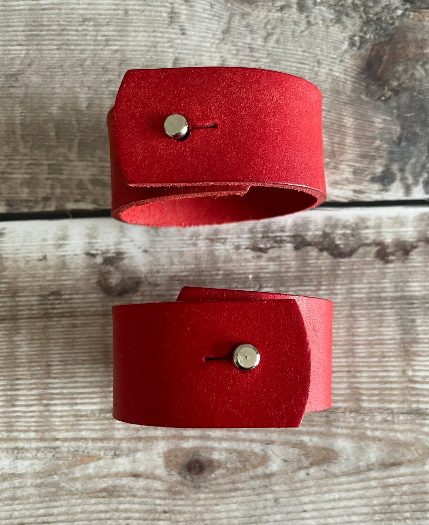 Leather Napkin Rings | Red