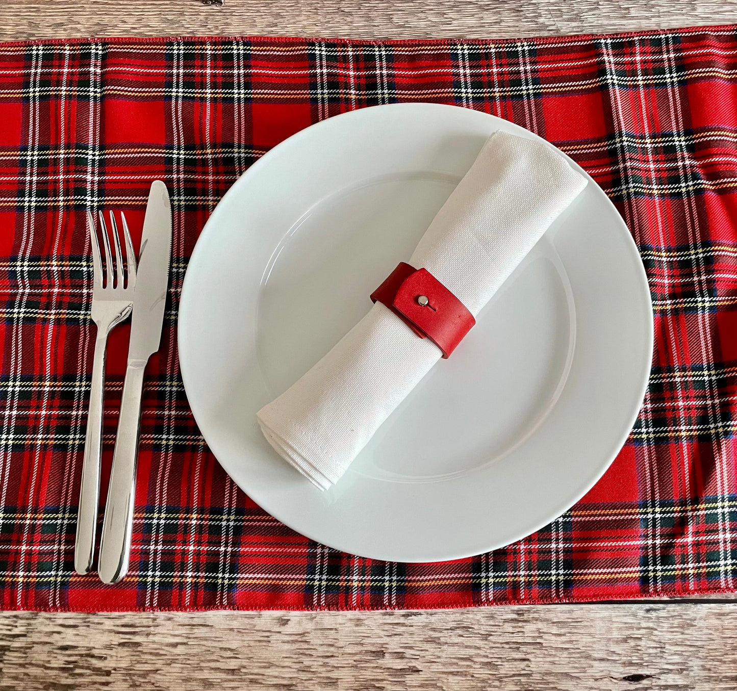 Leather Napkin Rings | Red