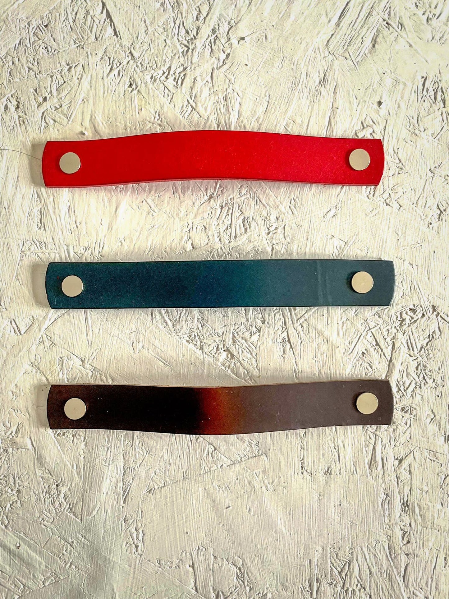 Flat Leather Drawer Handles