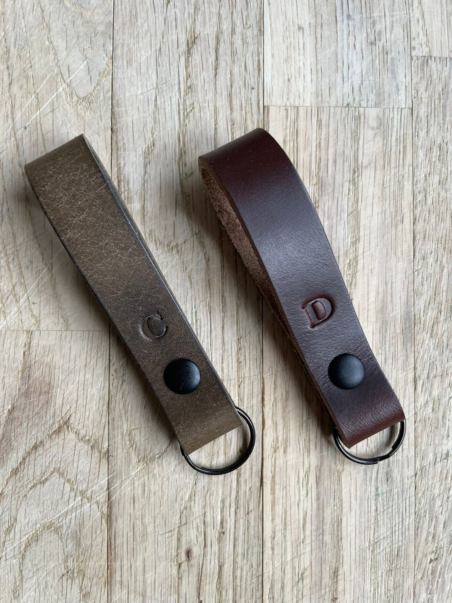 Monogram Leather key Ring