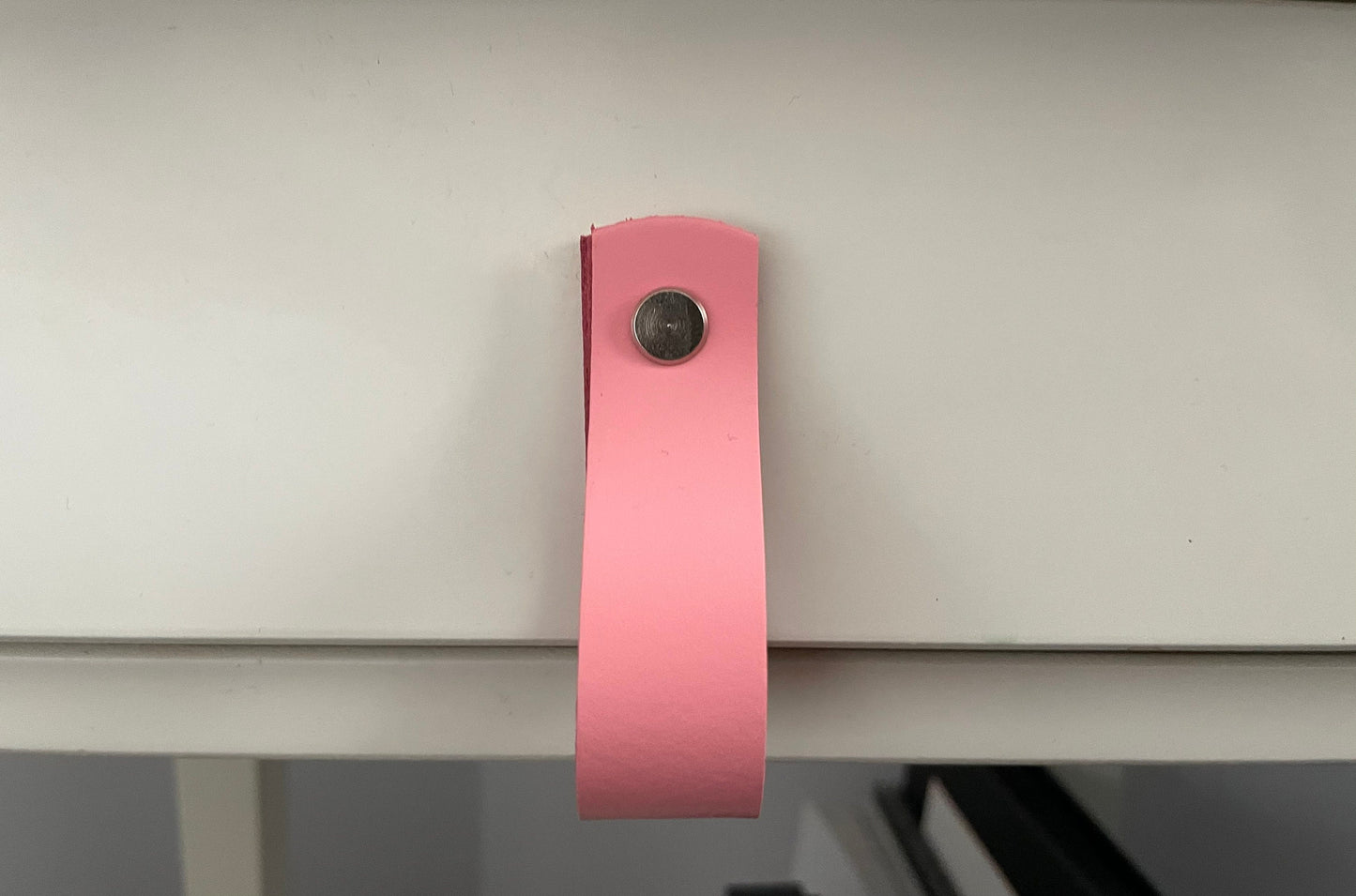 Leather Drawer Pulls - Barbie Pink