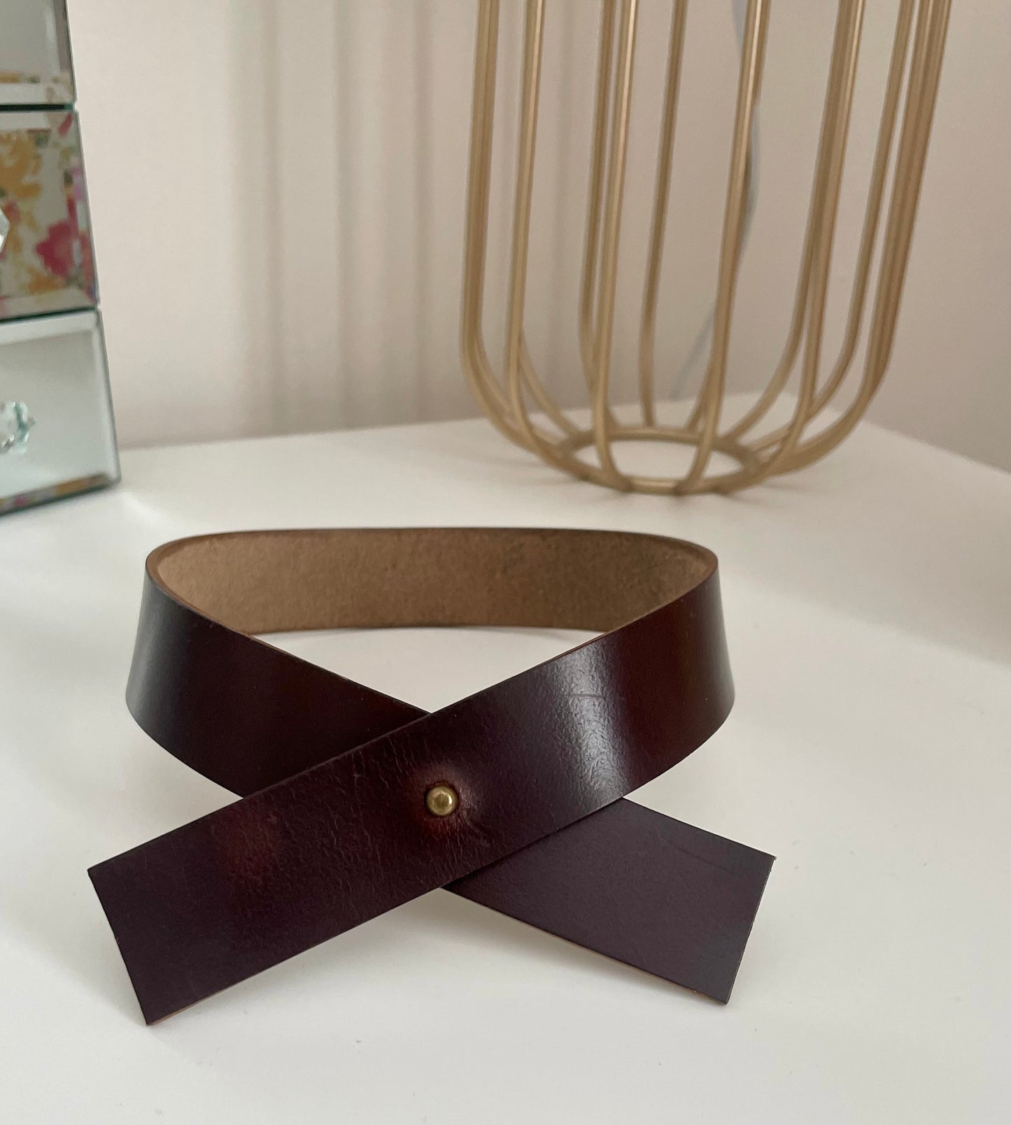 Leather Curtain Tie Back - Criss Cross Design