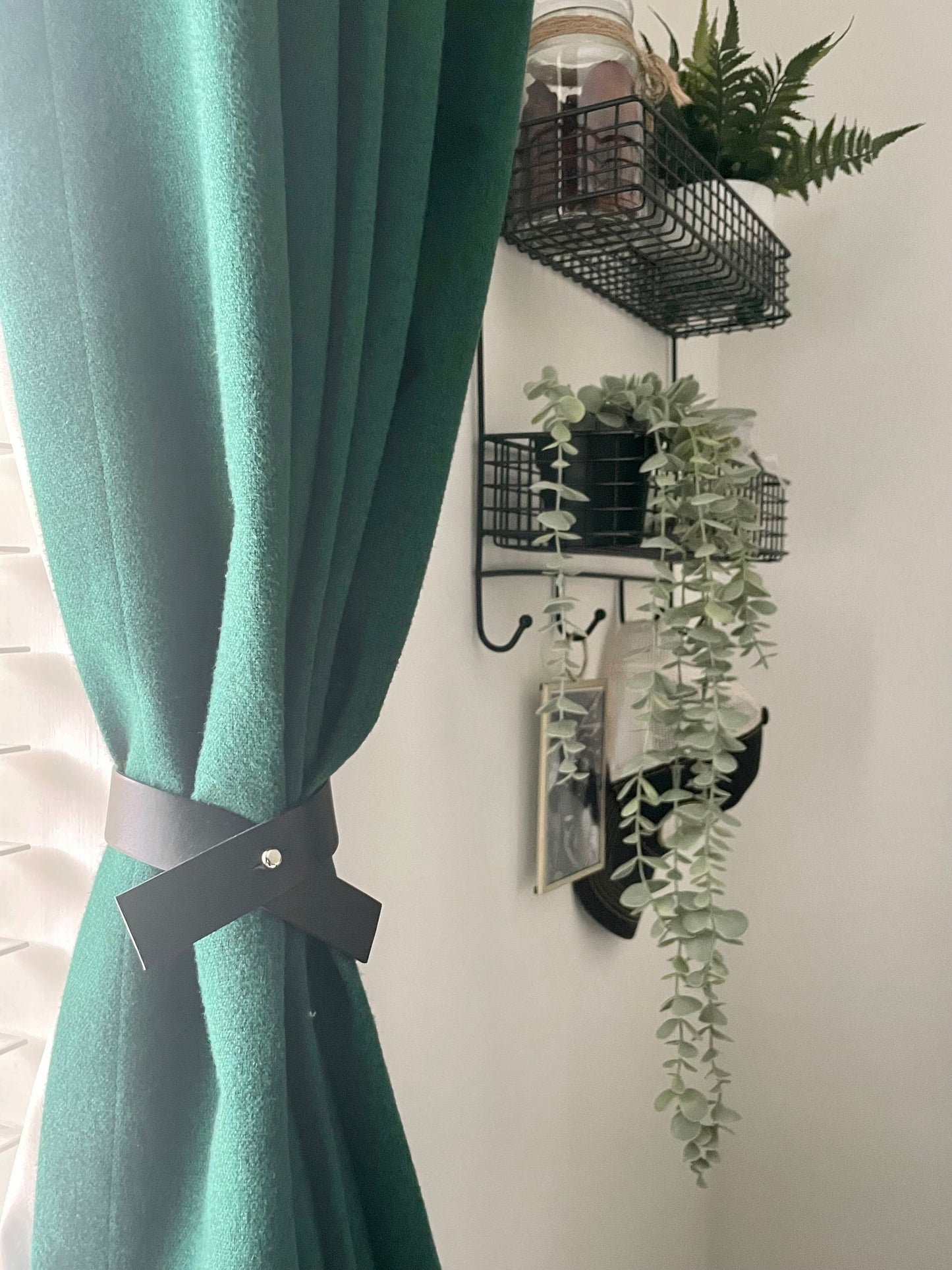 Leather Curtain Tie Back - Criss Cross Design
