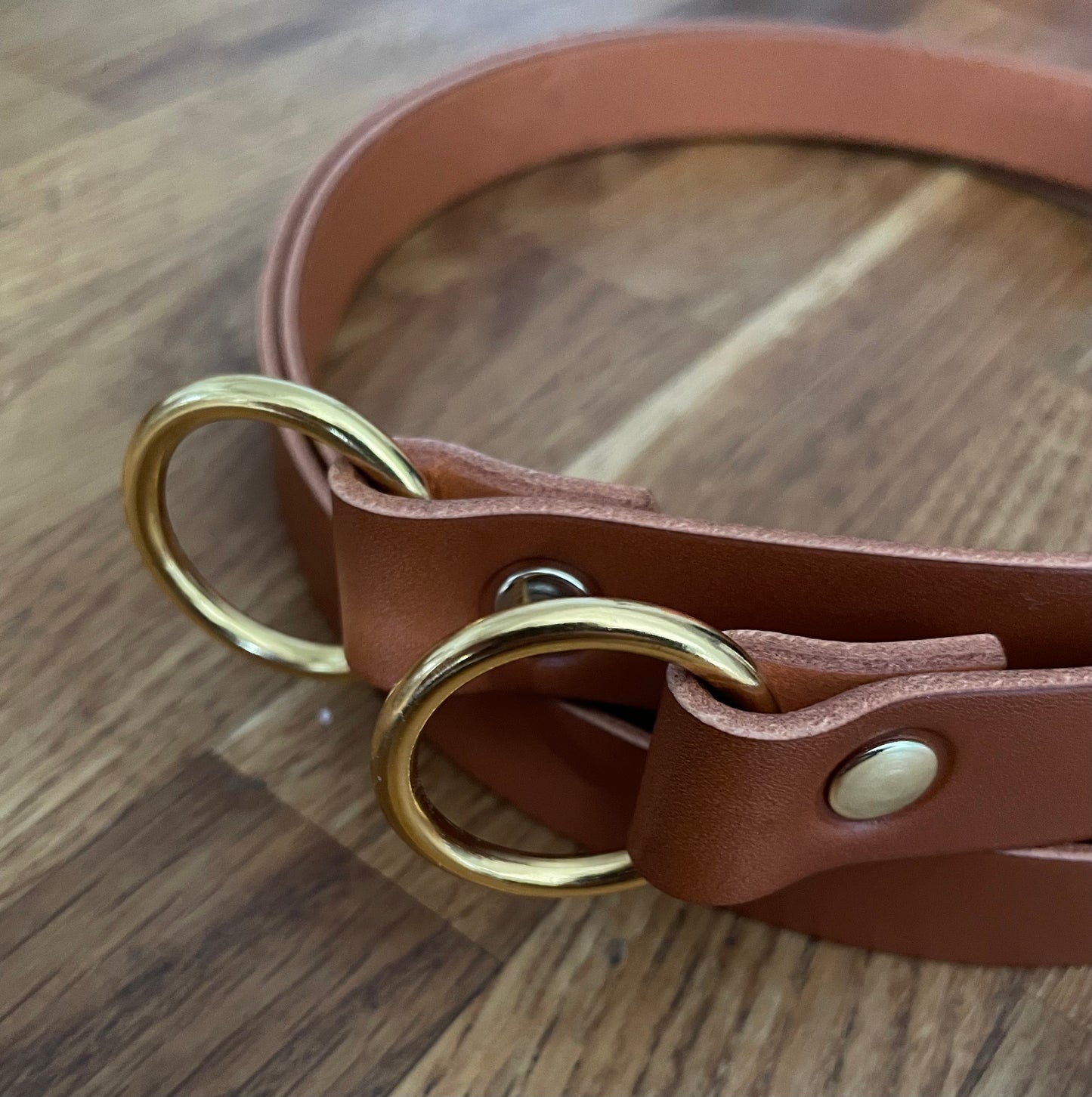 Leather Curtain Tie Back - Saddle Tan